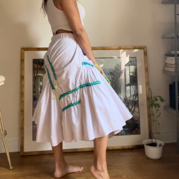 White drawstring utility skirt. - Picture 1 of 4